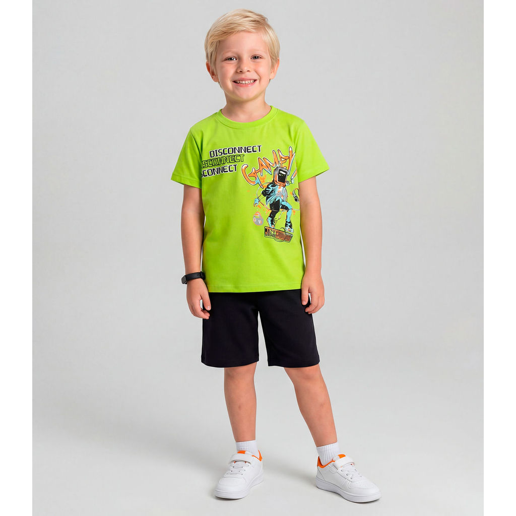 Conjunto Infantil Menino Básico Curto Kappes Verde