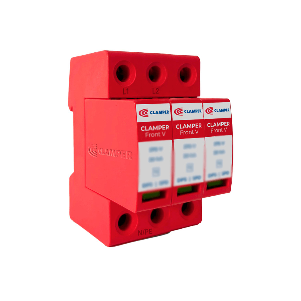 DPS CLAMPER Front V Tripolar 175V 45KA Classe II - Protetor contra surtos para quadros elétricos