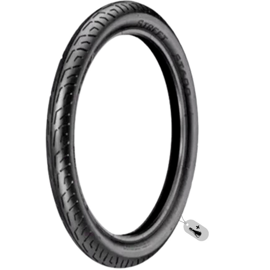 Kit Pneu Moto Vipal ST600 80/100-18 Dianteiro CG TITAN CARGO MIRAGE Sem Câmara + 1 Válvula TR-412 de Brinde