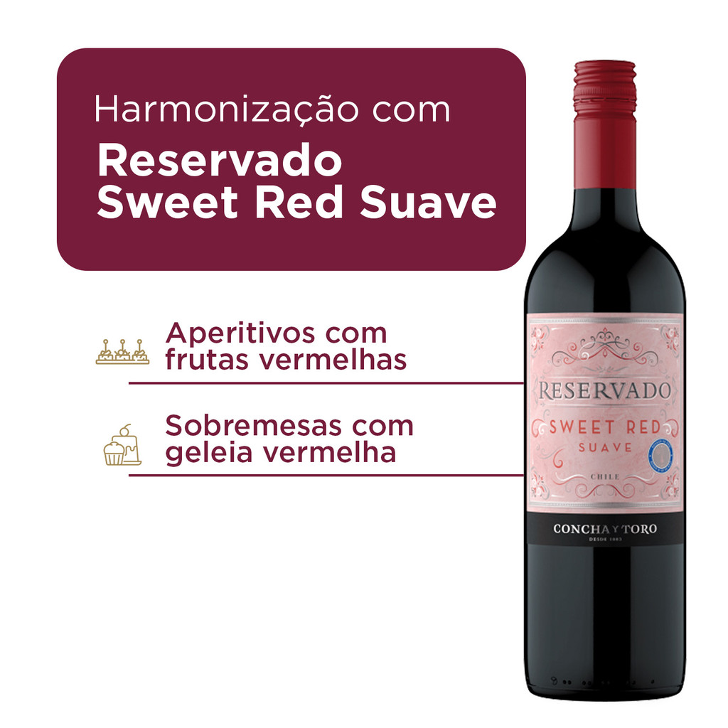Vinho Chileno Reservado Sweet Red 750ml - 3 Unidades — imagem 2 de 2