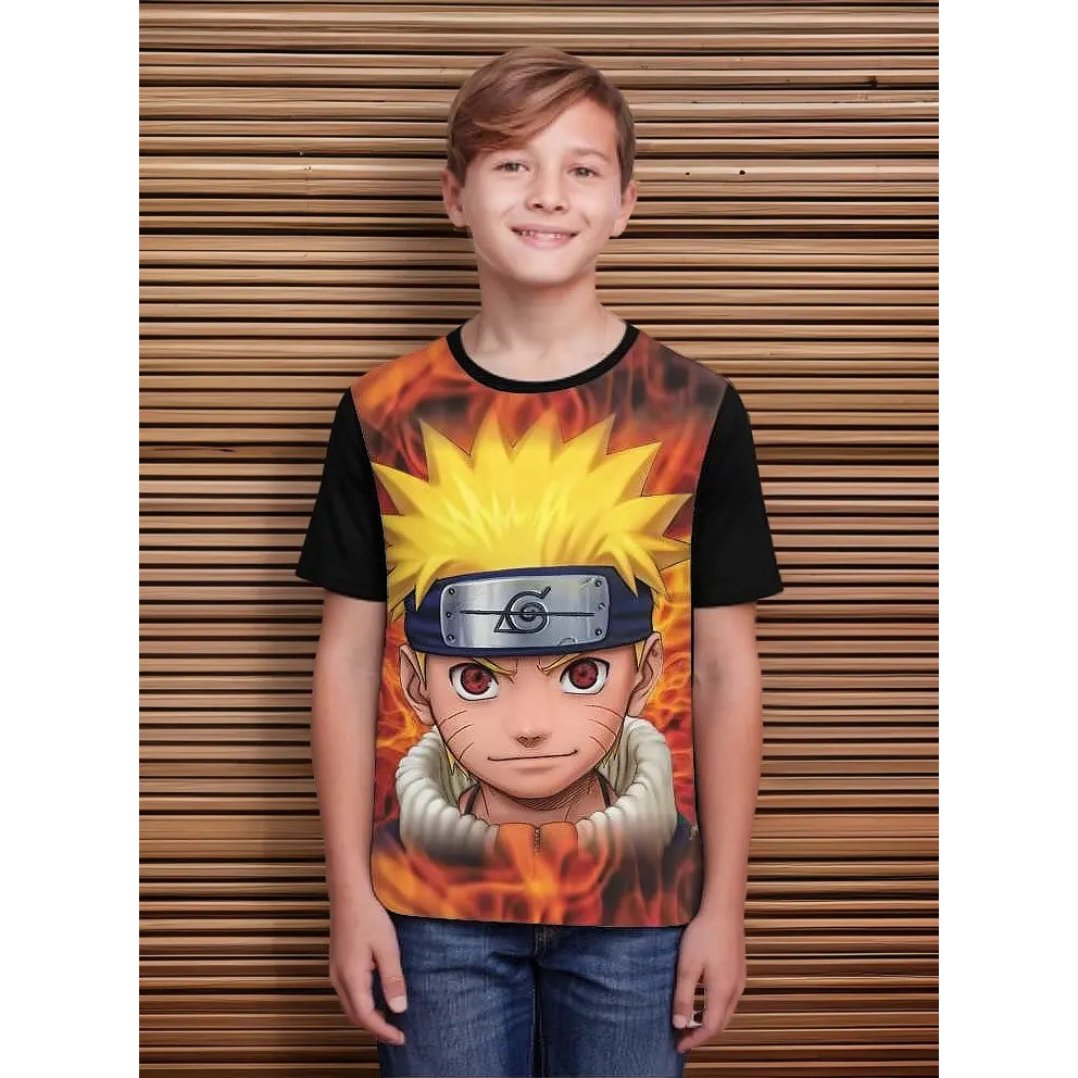 Camiseta Infantil Naruto Série Anime #40 Mangá