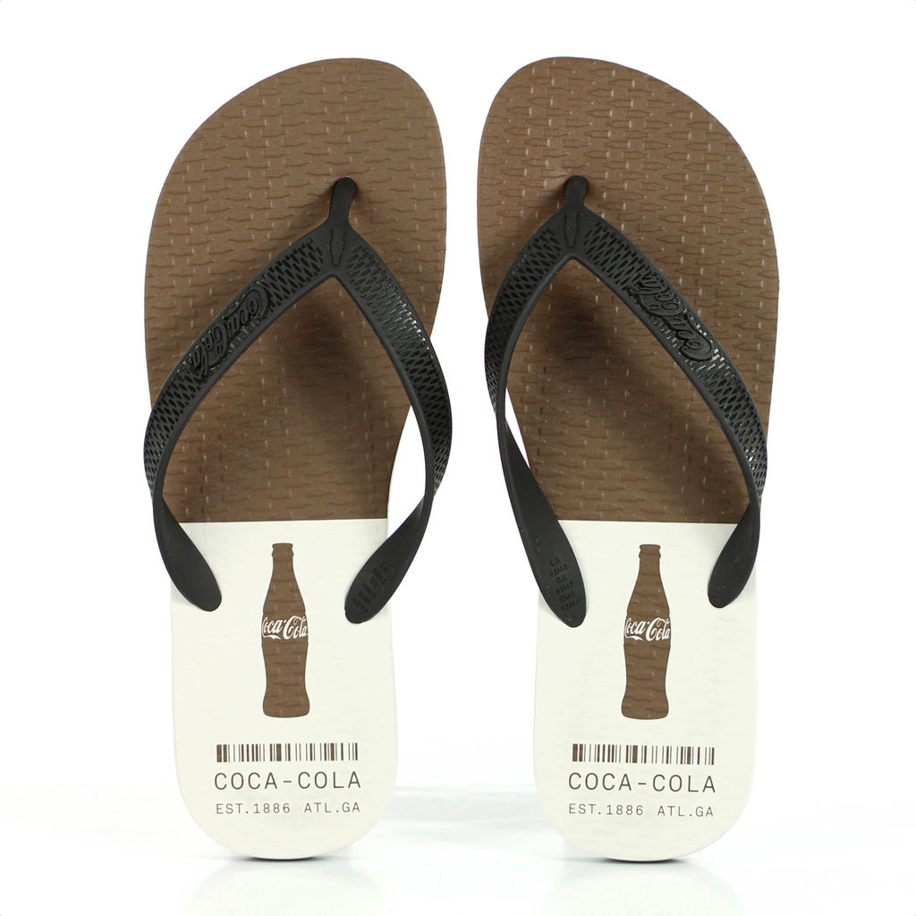 Chinelo Coca Cola Truist Branco e Marrom - Masculino
