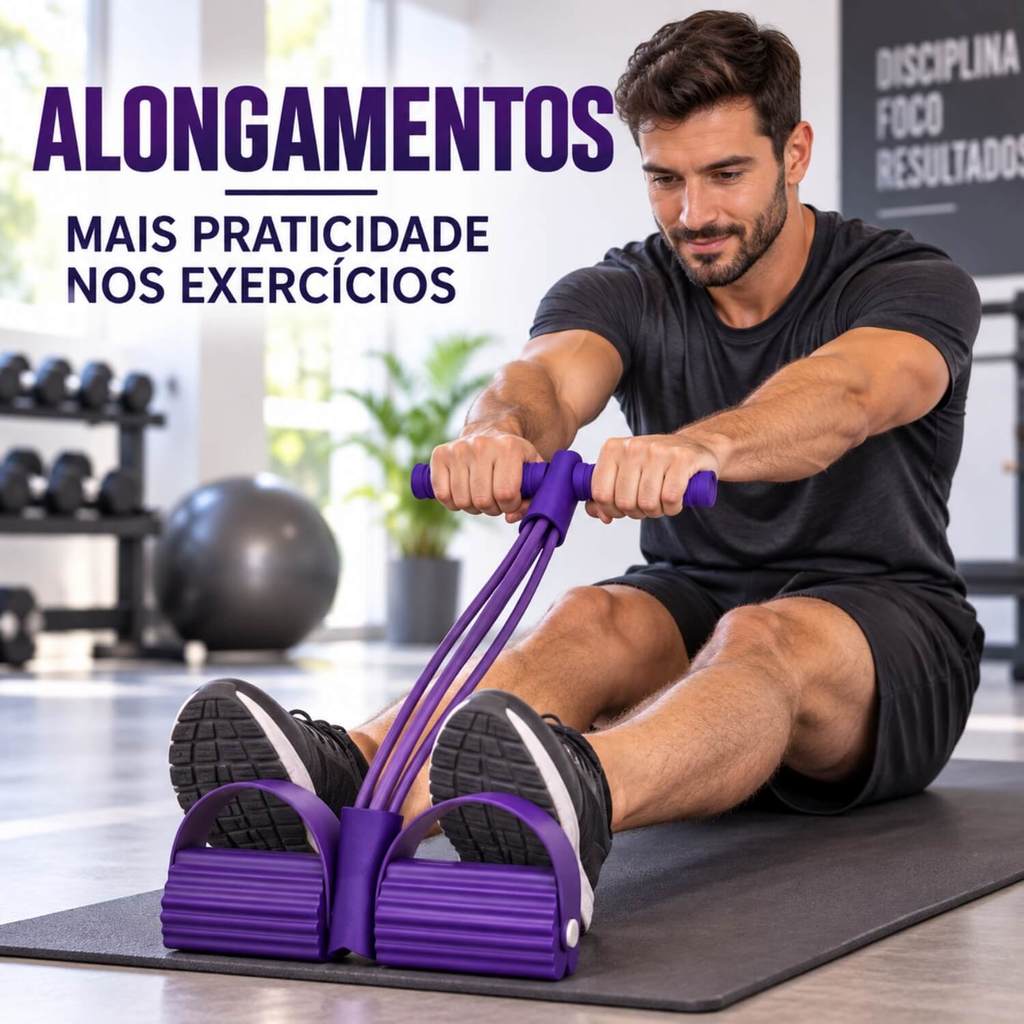 Elástico Extensor Pedal Fitness Musculação Pilates Treinamento Funcional Roxo