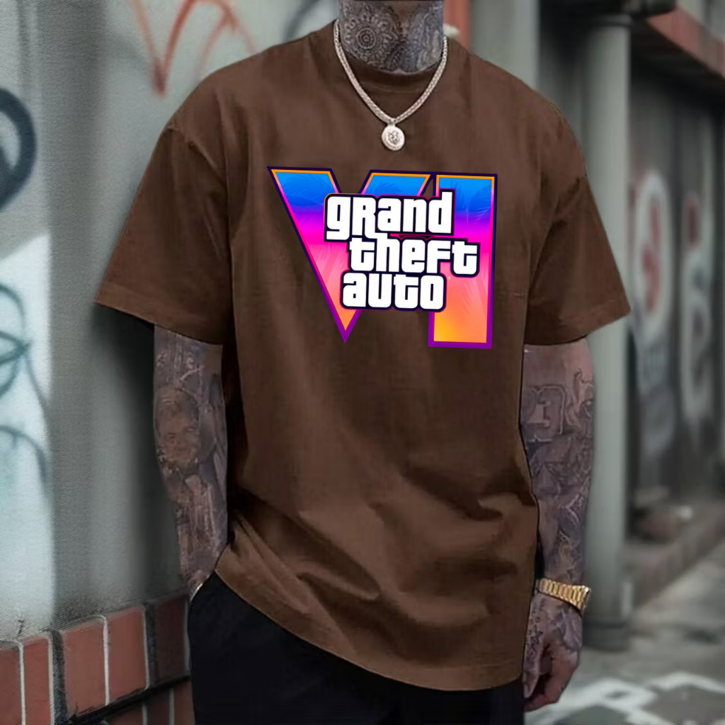 Camiseta Oversized Gta 6 Camisa Streetwear Estampada Grand Theft Auto 6 Lançamento Tendencia P ao GG