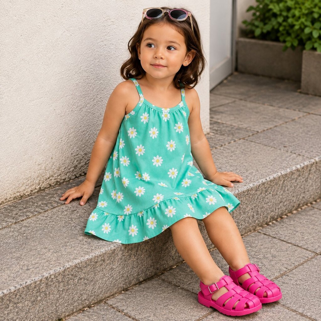 Vestido Infantil Menina Feminino Alça Verão Estampado Leve Fresquinho Tam 1 ao 8 Roupa de Festa Praia