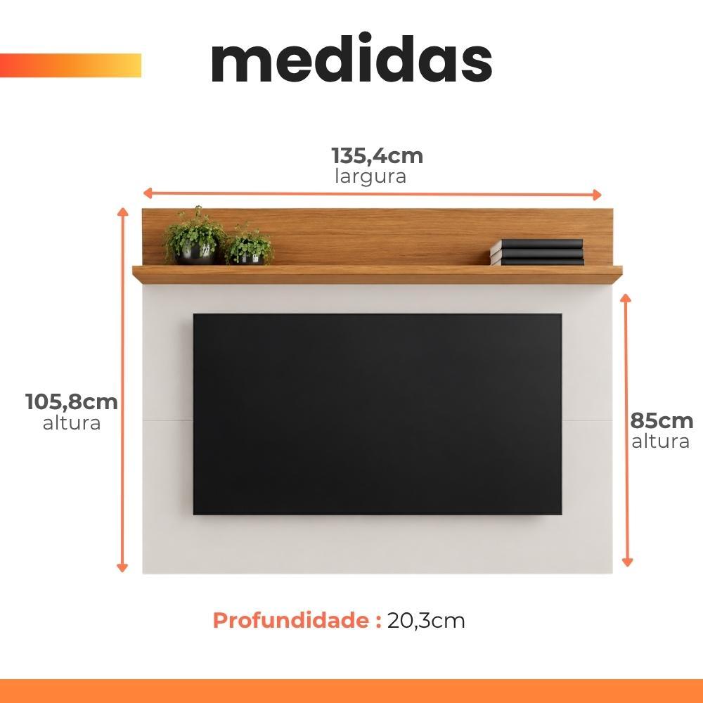 Painel Para TV Smart até 50 Polegadas NT 1185 Notável Off White / Freijó Trend 1,35m · foto 2