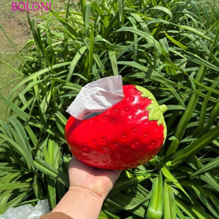 Caixa de lenços de papel Bologni, caixa de lenços de papel de plástico com estampa de morango e grande capacidade, caixa