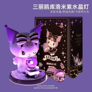 Sanrio Kuromi lâmpada de cristal decoração cabeceira proteção para os olhos atmosfera lâmpada escritório quarto lâmpada 