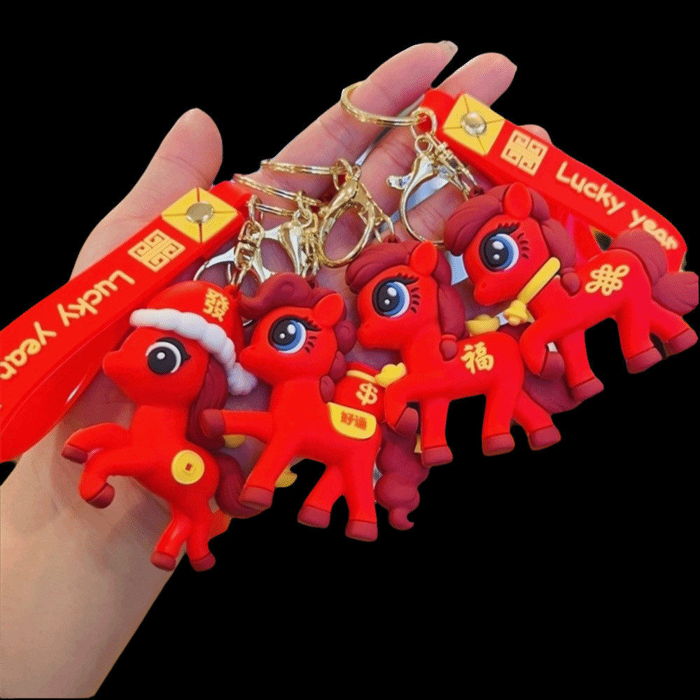 Chaveiro Com Pingente De Cavalo , De Pônei Mascote Ornamento Pendurado , Bom Significado , Boa Sorte , Bolsa De PVC