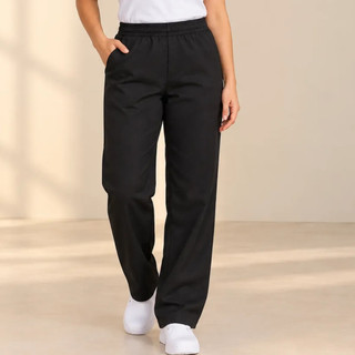 Calça Microfibra De Trabalho Oxford Elástico Feminino Preto