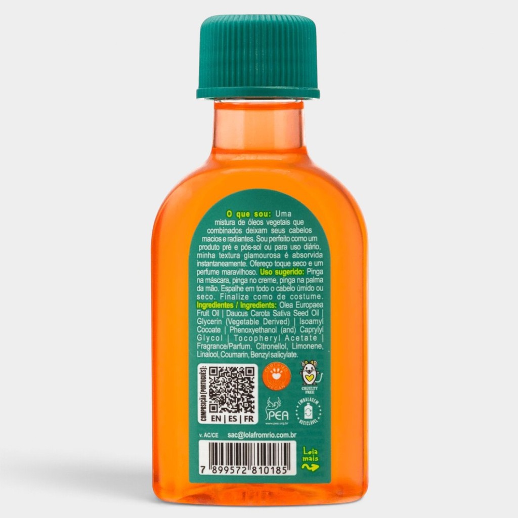 Kit 2 Óleos Capilar Lola Linha Pinga Cenoura e Oliva 50 ml Original — imagem 2 de 2