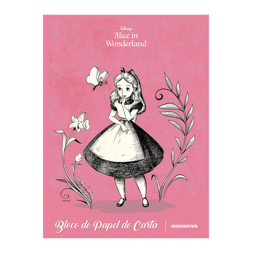 Bloco de papel carta com 48 folhas Alice Animativa