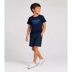 Conjunto Infantil Menino Curto Meia Malha Select Azul