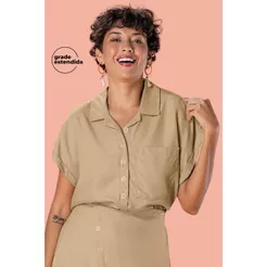 Camisa Feminino Marialícia Bege
