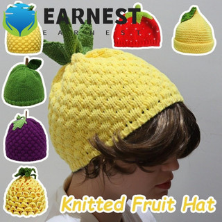 EARNEST Gorro de malha com tema de frutas, gorro de lã criativo com morango, gorro divertido com abacaxi, Q WZTJ gorro d