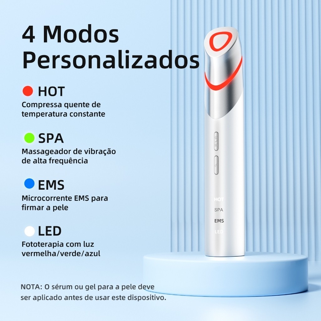 GOKOCO Massageador para Olhos 4 em 1 com EMS, LED, Compressa Quente e Vibração, Recarregável USB-C — imagem 2 de 2