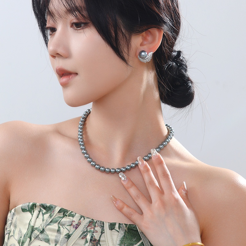 Shijia colar de pérolas 2025 novo estilo de venda quente High-End clavícula corrente primavera elegante colar pérola zir