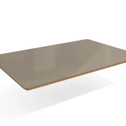 Tampo para Mesa de Jantar 120cm x 80cm de Madeira com Vidro Marrom/Freijo/Bronze