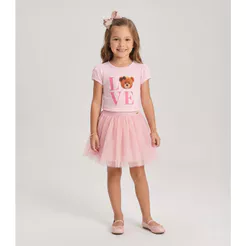 Blusa Infantil Feminina em Cotton Leve Trick Nick Rosa