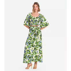 Saia Longa Estampada Endless Verde