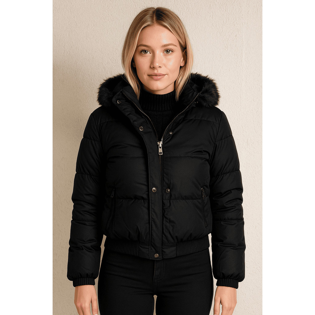 Jaqueta Puffer Com Capuz Planet Girls Preto em Oferta na Shopee
