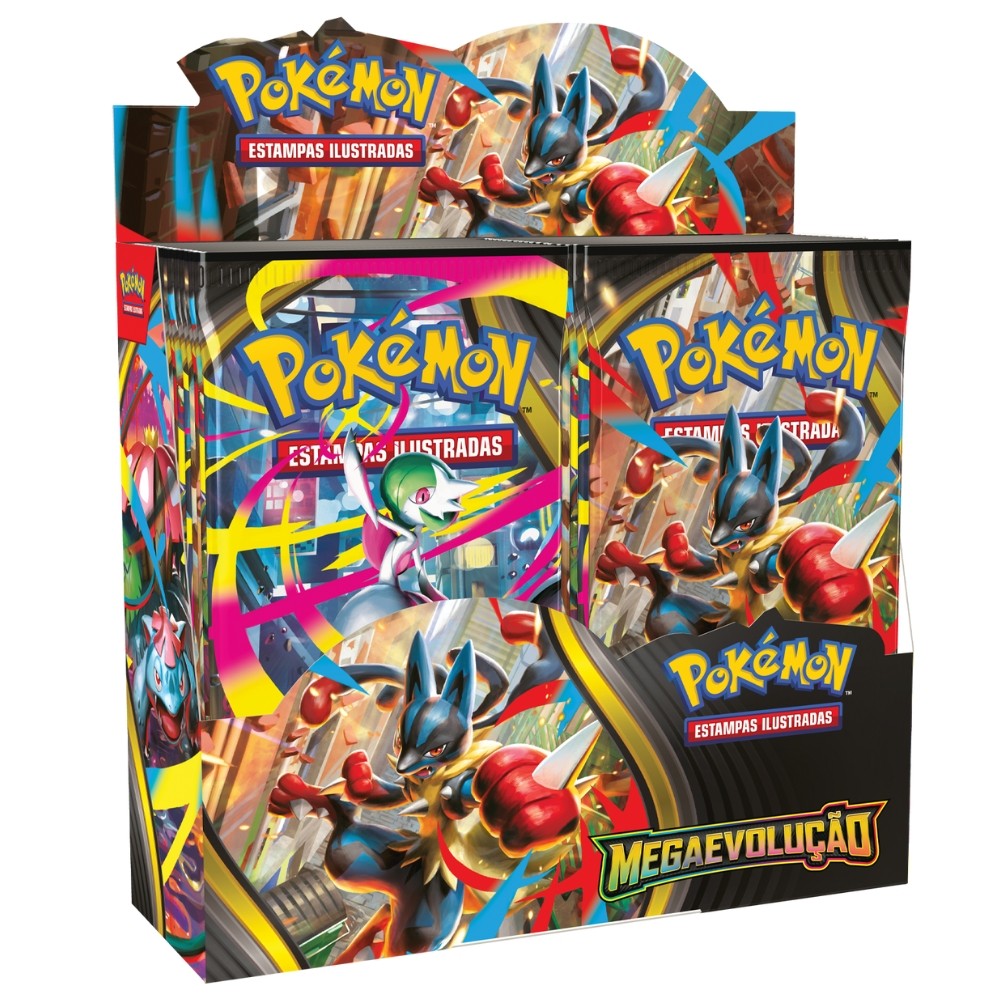 BOOSTER BOX MEGAEVOLUÇÃO ME01 COPAG POKÉMON TCG CARTA PROMOCIONAL RARA DISPLAY LUCARIO GARDEVOIR EX em Oferta na Shopee