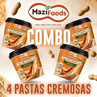 COMBO 4 PASTAS CREMOSAS DE AMENDOIM 4 KG em Oferta na Shopee
