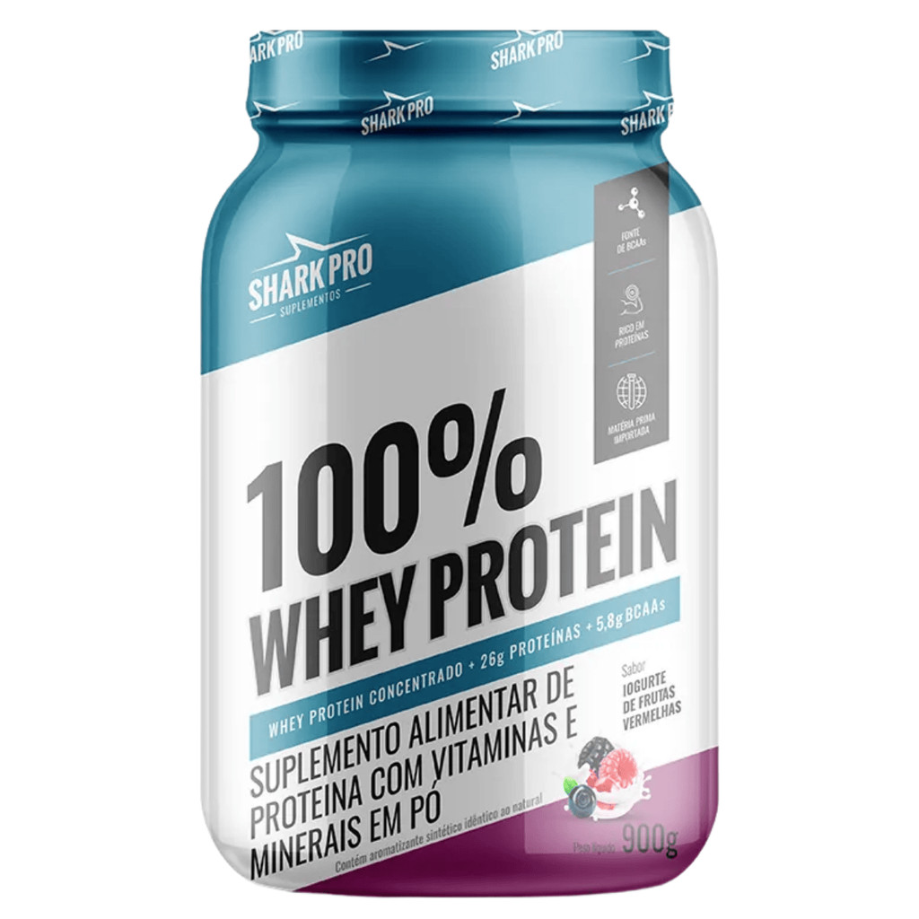 100% Whey Protein Pote 900g Shark Pro em Oferta na Shopee