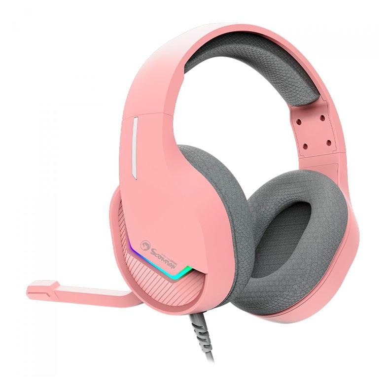 Headset Gamer Marvo H8618, RGB, Drivers 50mm, Rosa, H8618-PK · foto 2