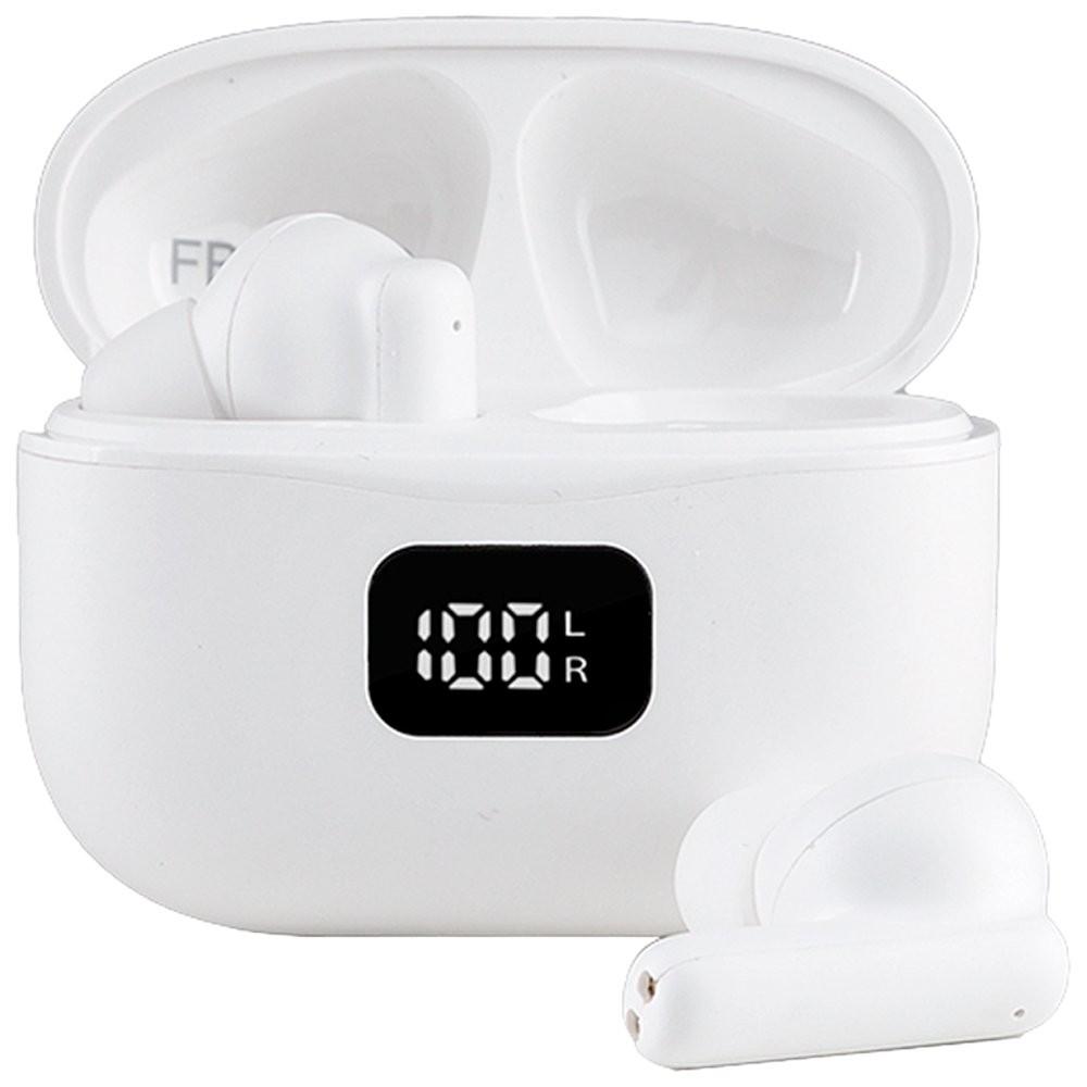 Fone de Ouvido Bluetooth Maxprint FBT2002 TWS, Display Digital, Branco