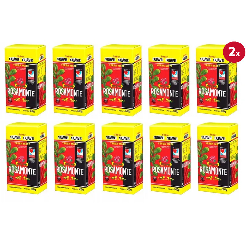 Kit 20 Erva Mate Argentina Rosamonte Suave 500g