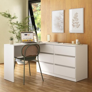 Escrivaninha em L 120cm com 6 Gavetas Flex Multimóveis MP6030 – Escritório/Home Office Moderno em Oferta na Shopee