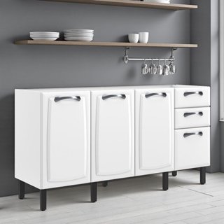 Balcão Cozinha em Aço 4 Portas 2 Gavetas 160cm sem Tampo New Premium Itatiaia em Oferta na Shopee