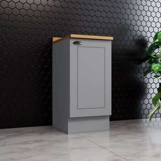 Balcão 400 mm 1 Porta com Tampo Emily Cinza Nature em Oferta na Shopee