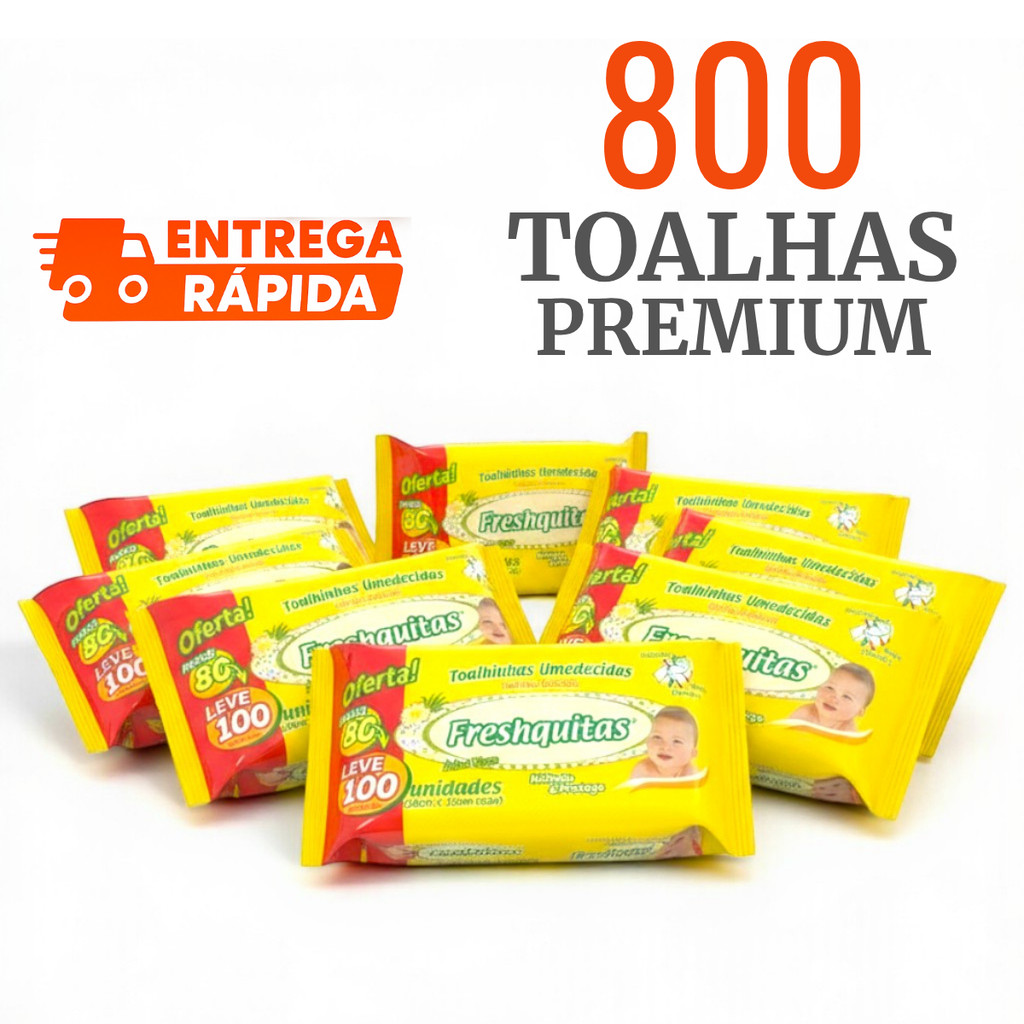 Kit 800 Toalhas Umedecidas Lencinho Bebe Lenço Umidecido Menina e Menino Promoção