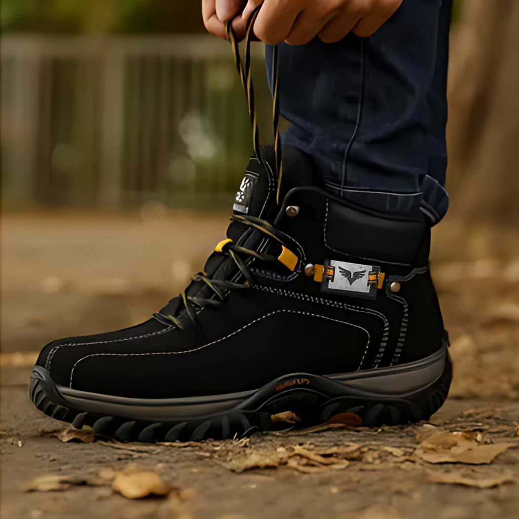 Bota Coturno Masculino Adventure Couro Sintético Solado Borracha Antiderrapante CAT
