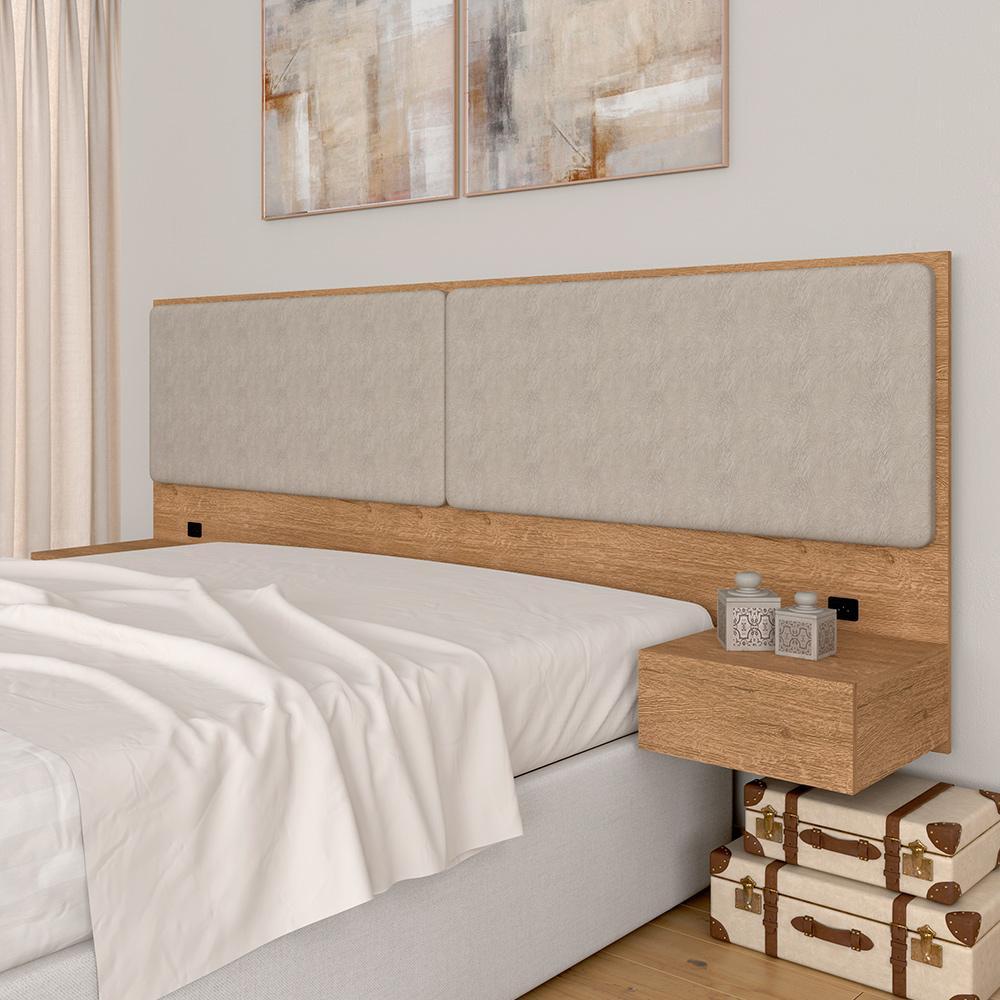 Cabeceira Suspensa Casal Portugal Carvalho/bege - Móveis Arapongas em Oferta na Shopee