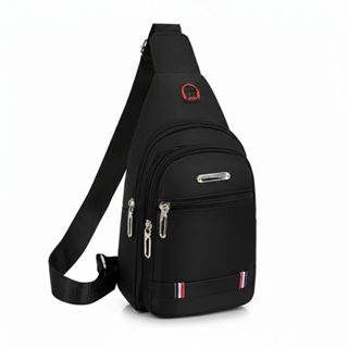 Mochila Transversal Masculina Nylon Impermeável Reforçada Bolsa Ombro Compacta Com Entrada Para Fone em Oferta na Shopee