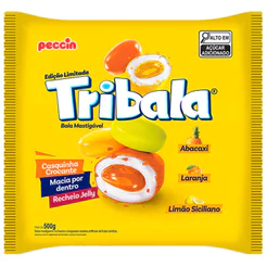 Bala Tribala Recheada Sortida Sabores Cítricos 500g - Peccin