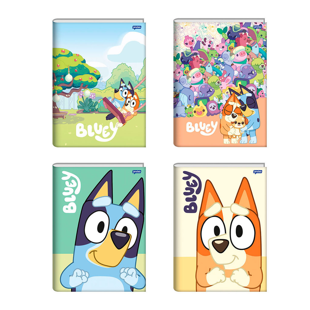 Caderno brochurão capa dura universitário 1x1 80 folhas Bluey Jandaia em Oferta na Shopee