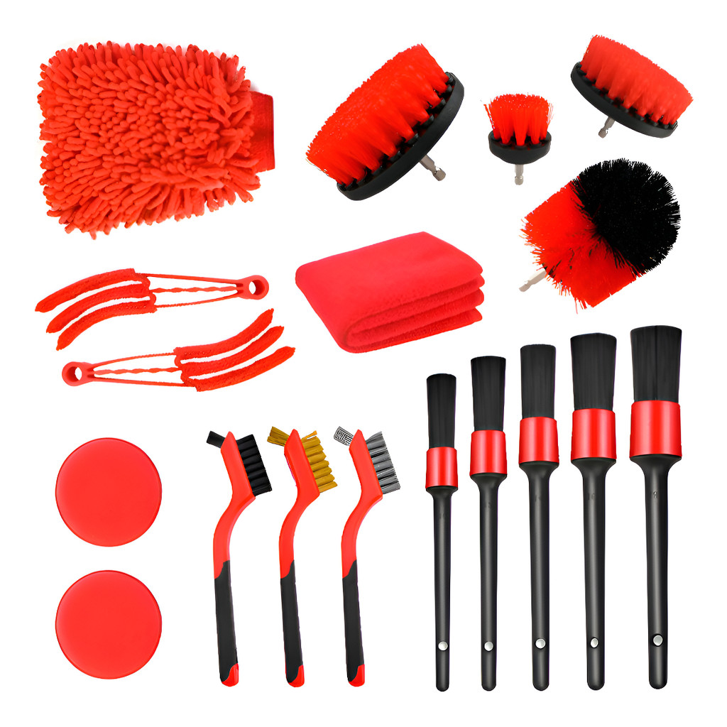 Kit Limpeza E Detalhamento Automotivo Jex Dac-001 18 Peças Para Limpeza Interna E 