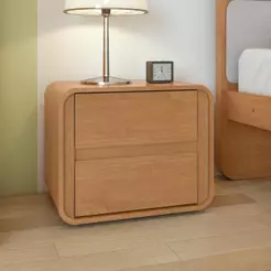 Mesa De Cabeceira 2 Gavetas Easy Like Amendoa Clean
