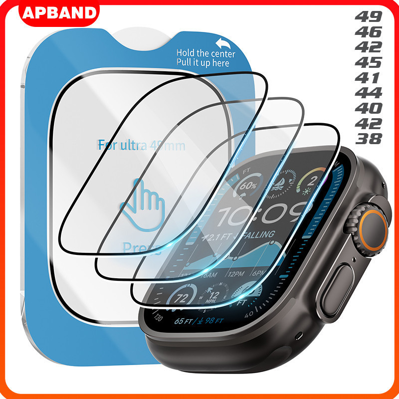Kit 6 Película Protetora Com Vidro Para Relógio Smartwatch Apple Watch SE Ultra 3 2 49 46 42 45 41mm Series 11 10 9 8 7