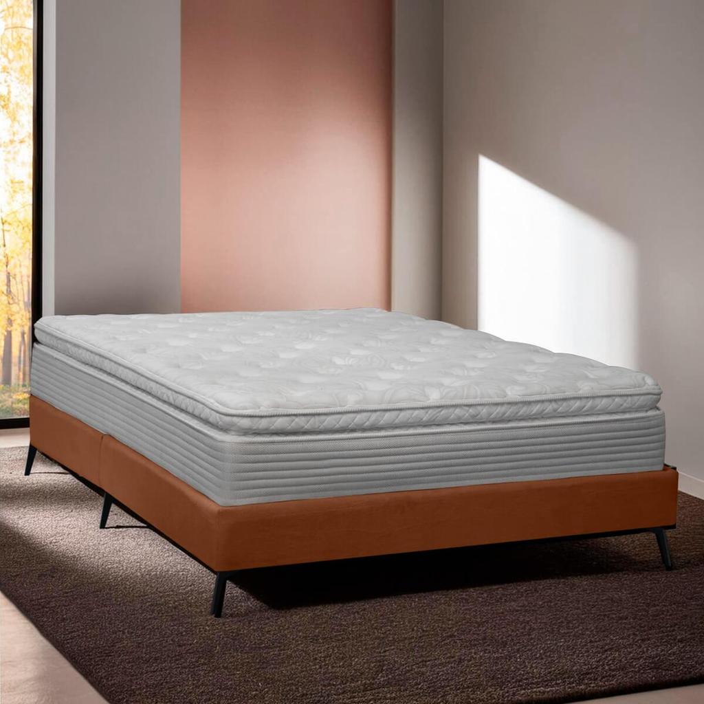 Base Cama Box Orgânica Japonesa Montreal para Colchão Casal 138x188 Bouclê - SOFA STORE