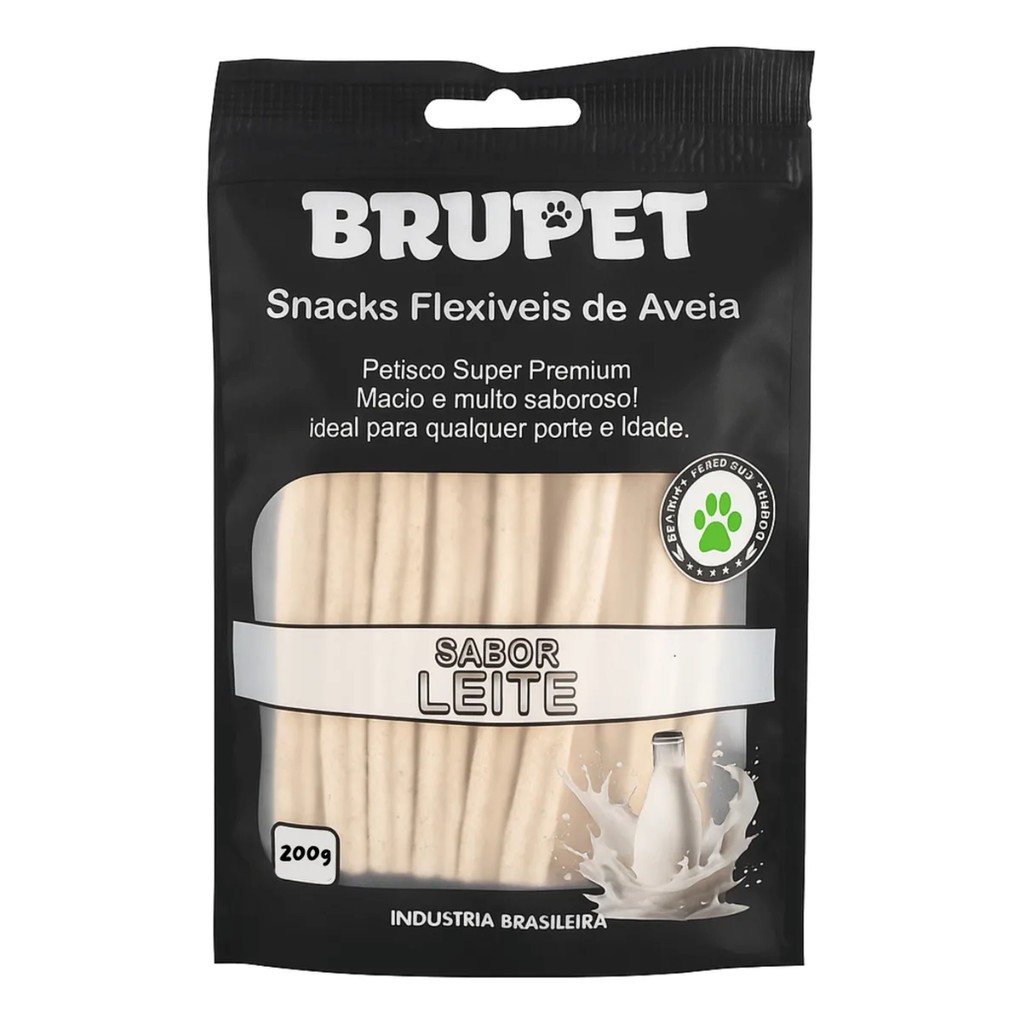Petisco Para Cães Brupet Palito Flexível Leite 200G