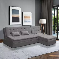 Sofá Cama King 5 Lugares 2,70m Alice Suede