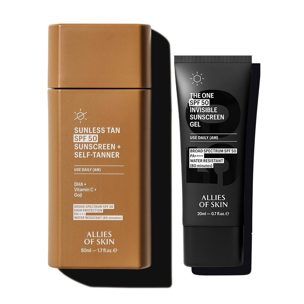 AlliesofDailyAutobronzeadorcomSPF50&ProtetorSolarFacialDiárioSPF50TamanhoViagem | DailyDuoforGlow&InvisibleUVProtection 