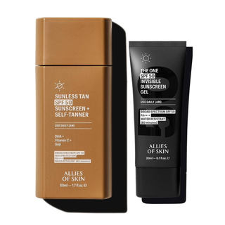 AlliesofDailyAutobronzeadorcomSPF50&ProtetorSolarFacialDiárioSPF50TamanhoViagem | DailyDuoforGlow&InvisibleUVProtection 