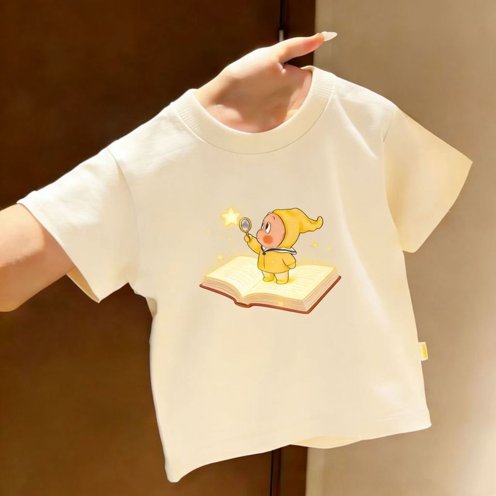 2026 verão crianças puro algodão manga curta camiseta dos desenhos animados Starman impressão meninos meninas All-Match 