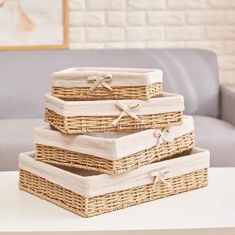 [Estilo Elegante] [Alta Utilidade] Cestos de armazenamento trançados Organização/Casa/Decoração